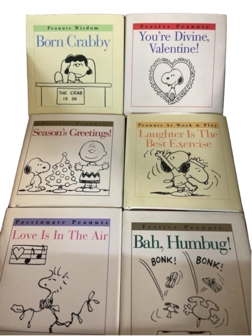 Lot of 6 Vintage Peanuts Mini Hardcover Books Hallmark Charles Schulz Snoopy